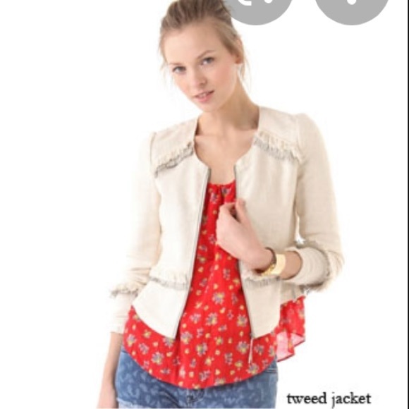 NWOT Rebecca Taylor Tweed Fringe Jacket - Picture 3 of 11